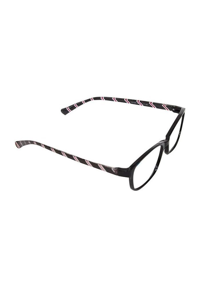 DAISO Reading Glasses - Square Stripe - Plus 1.5 - Black - Lightweight Eyewear for Reading - Image 2
